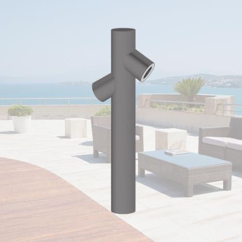 Poste Arbol De LED Tipo Bolardo Circular Doble Disparo 60 cm De Alto - Wattko